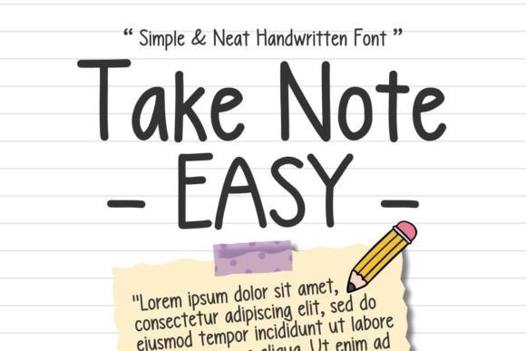 A Practical Look at the Take Note Easy Handwritten Font