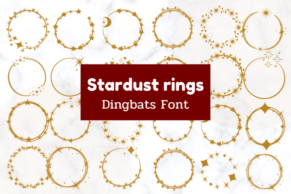 Stardust Rings: Elevating Your Designs with a Sparkling Dingbat Font