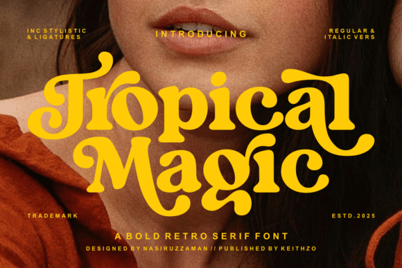 Tropical Magic: A Groovy Serif Font for Vintage Designs
